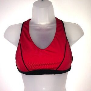 Bally Total Fitness Red/Black Sports Bra Medium 34C/36B‎